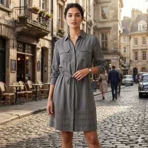 Banana Republic Heritage Collection Silk Utility Shirt Dress